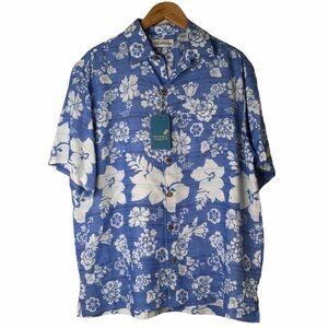Caribbean Hawaiian Button Down Shirt Size Large